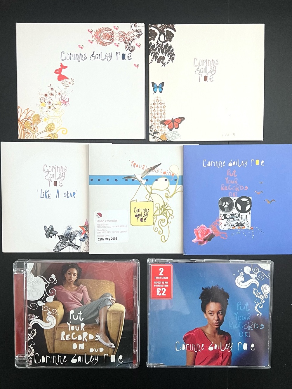 Corinne Bailey Rae 7 CD Lot UK Import Promos Like A Star Put Your Records On